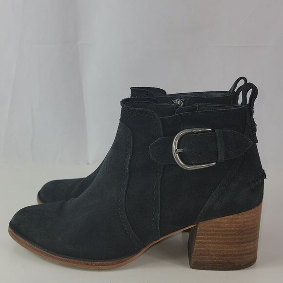 UGG Leahy Black Suede Leather Ankle Boot - Picture 6 of 15